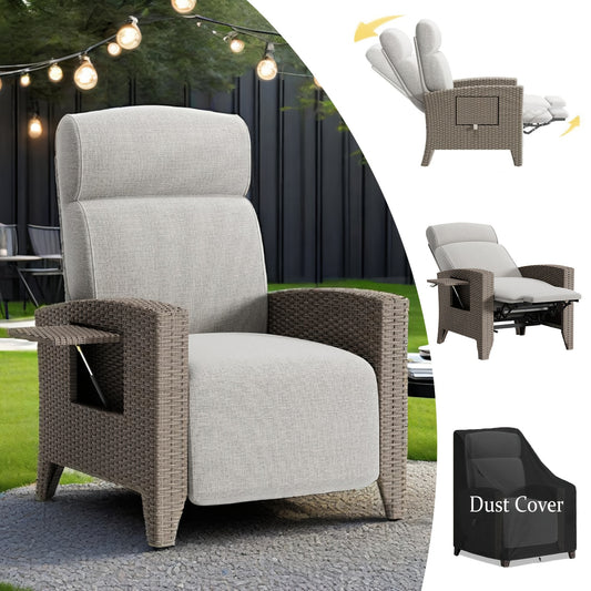Loungebed – Ligstoel – Ligbed – Loungestoel – Tuinstoel – Rattan Metalen Frame – Verstelbare Rugleuning Met Kussen