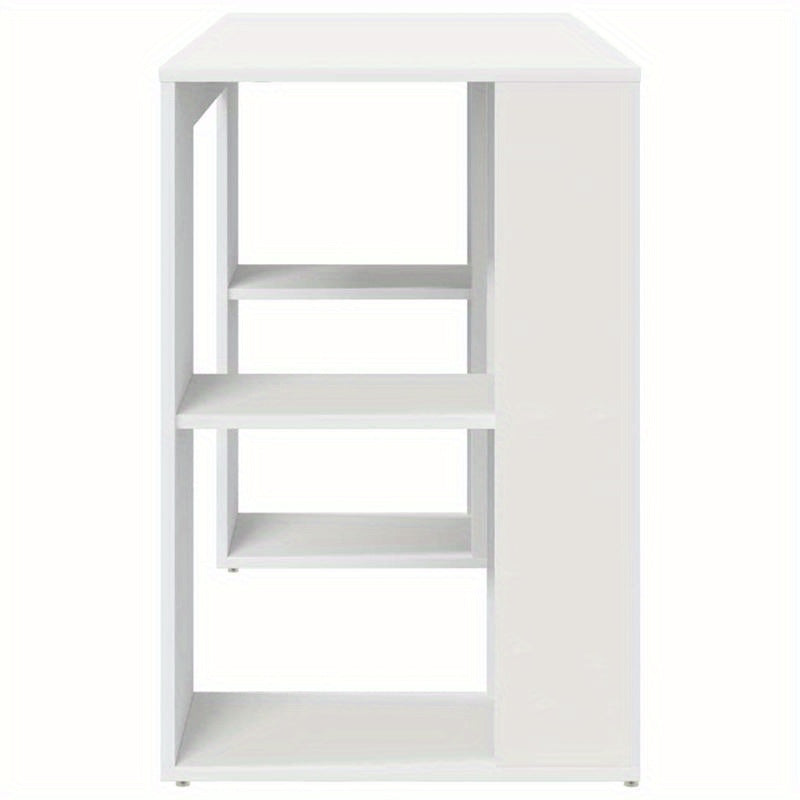 Bureau – Werktafel – Werkplek – Schrijftafel – Compact Bureau – Wit – MDF & Hardhout – Ruime Opbergruimte – 130 x 50,5 x 75 cm