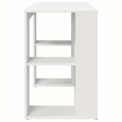 Bureau – Werktafel – Werkplek – Schrijftafel – Compact Bureau – Wit – MDF & Hardhout – Ruime Opbergruimte – 130 x 50,5 x 75 cm
