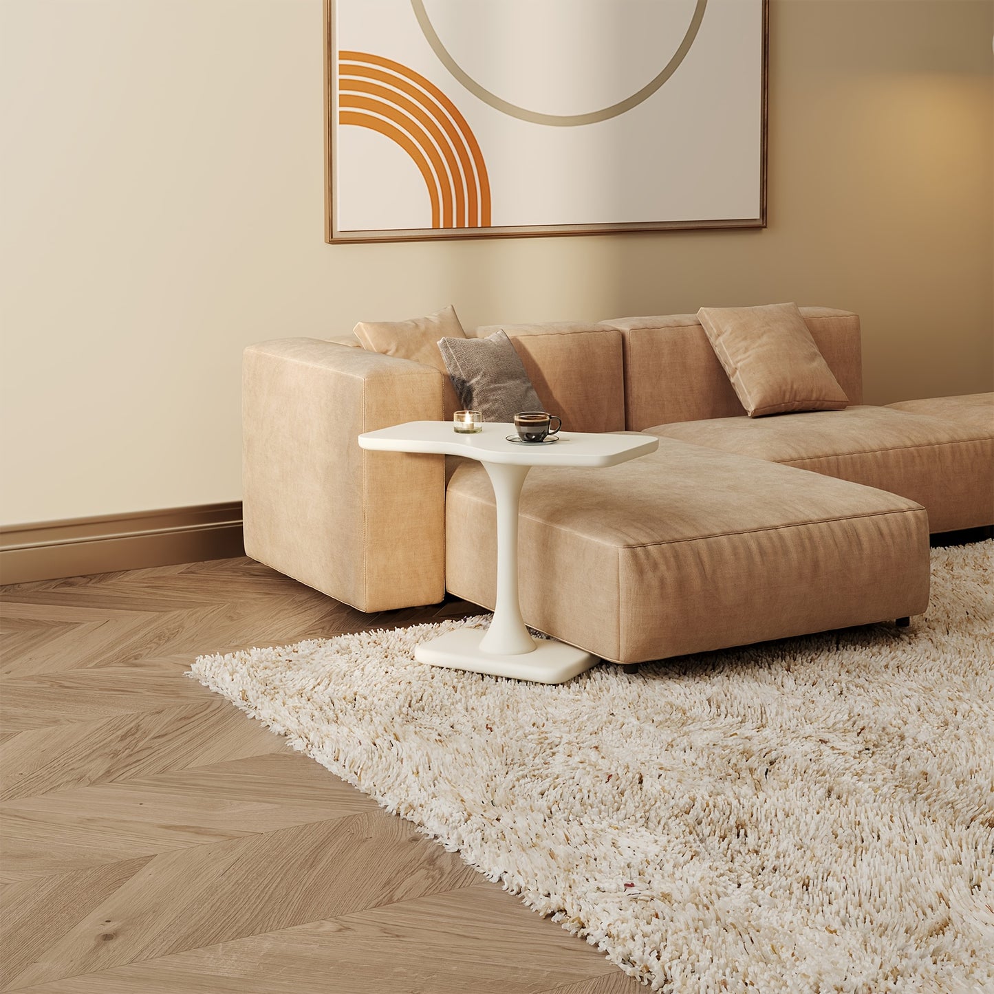 Salontafel – Bijzettafel – Koffietafel – Nachttafel – Sidetable – Melkwit – Compact Formaat – Duurzaam Hout
