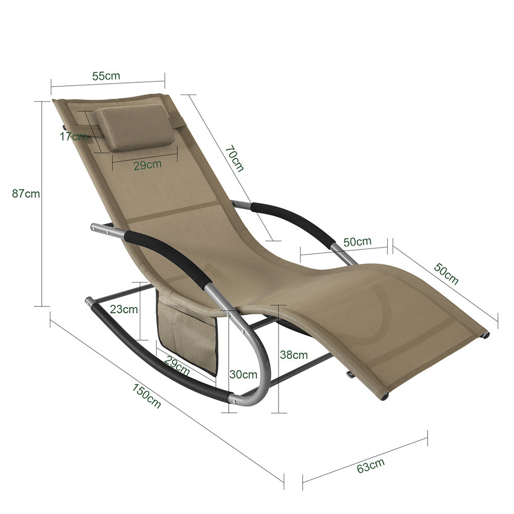 Verstelbare Loungestoelen – Buitenstoelen – Tuinstoelen – Campingstoelen – Strandstoelen – Duurzaam Metalen Frame – Stevige Canvas Zitting