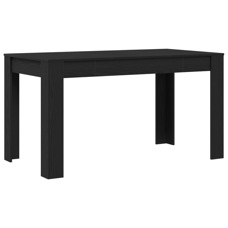 Black Oak Dining Table 140×74.5×76 Cm Wood Material - Modern Simple Style - for Home & Restaurant - Oak-Look Surface - Scratch-Resistant & Easy to Clean - Stable Plate Construction - Space for 6-8 People