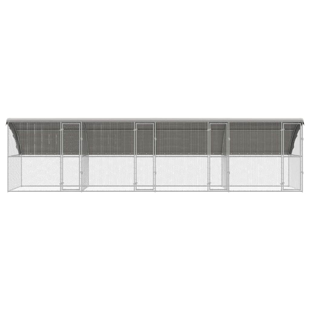 Kippenren – Kippenhok – Buitenren – Pluimveeverblijf – Houten Kippenren – 800x200x198,5 cm – Gegalvaniseerd Staal & Weerbestendig