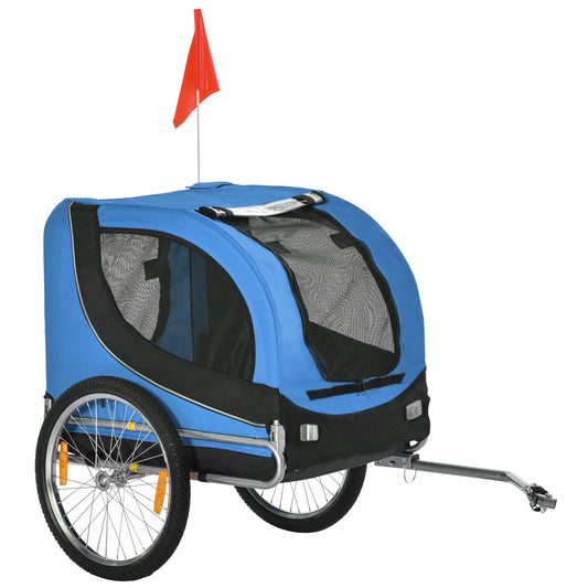 Fietskar – Fietsaanhanger – Bagagefietskar – Goederenaanhanger – Kinderfietskar – Stalen Frame – Veiligheidsanker – Maximaal 20 kg – Blauw Zwart