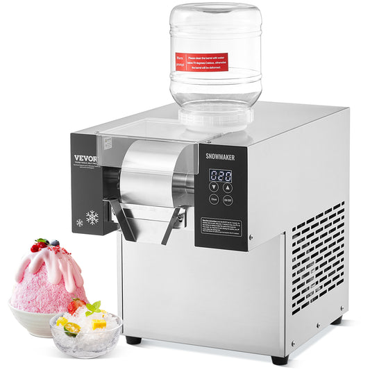 Sneeuwvlok ijsmachine – Sneeuwijs maker – IJsblokjesmachine – Softijs machine – IJsbereider – Professioneel 170 kg per dag – RVS behuizing duurzaam