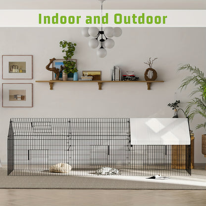 Portable Poultry Cage Measuring 3.3meter×101.6cm×101.6cm with a Waterproof Cover, Designed As a Chicken Run for Outdoor Use, Suitable for Various Farm Animals Like Rabbits And Ducks.