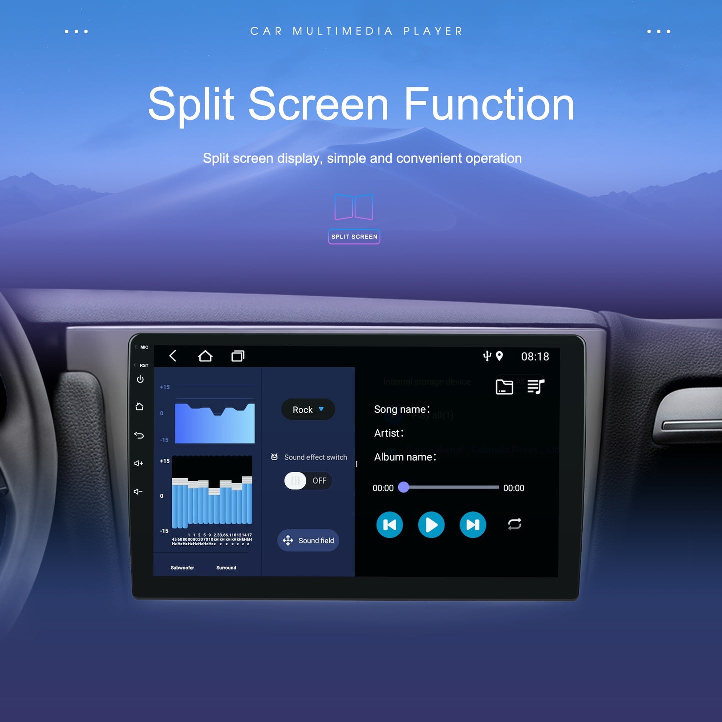 Autoradio Touchscreen – Double DIN Autoradio – Auto Multimedia Speler – Car Audio Systeem – GPS Navigatie – 9 Inch HD Scherm – Android Compatibel Met Mirror Link & WiFi
