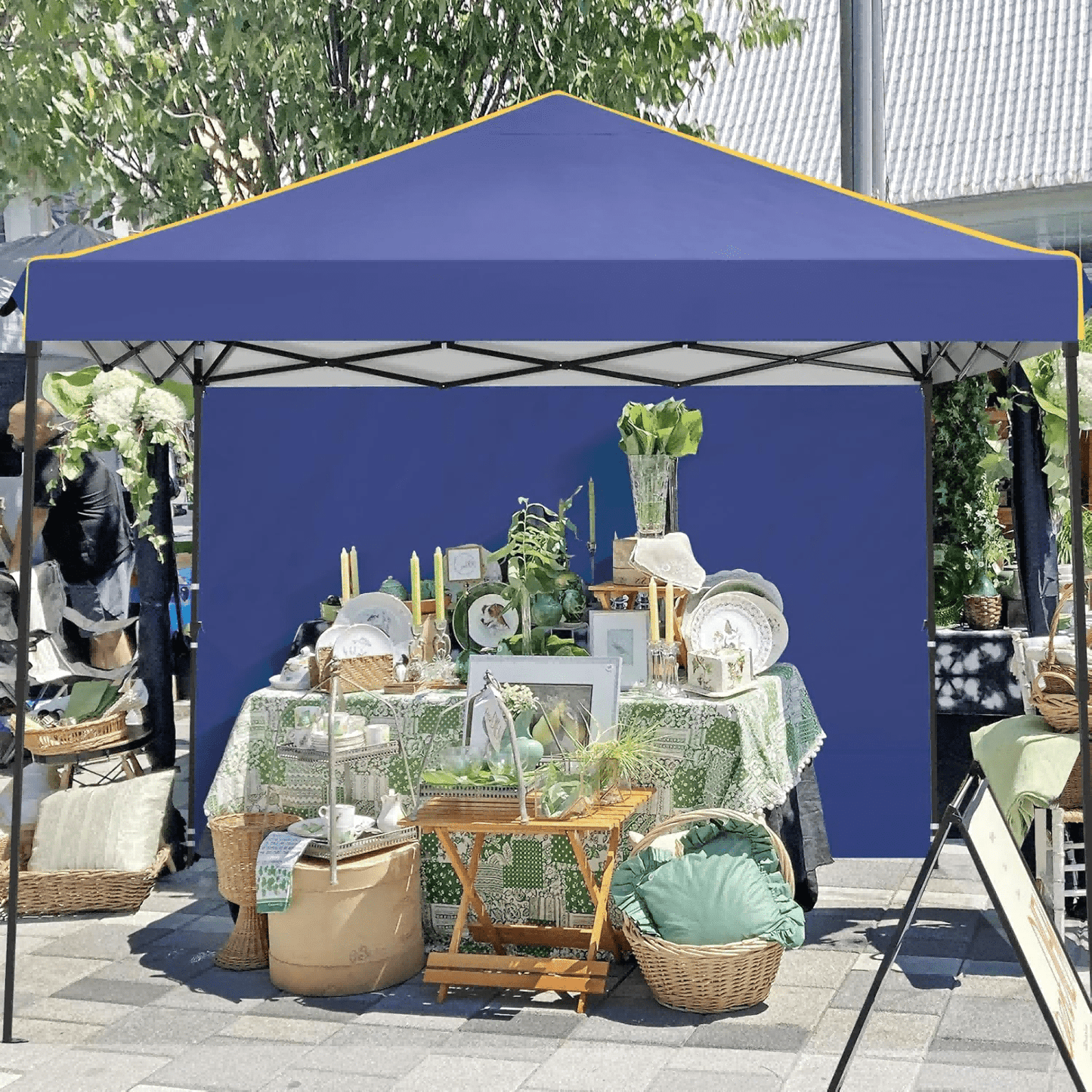 3.05x3.05meter Folding Outdoor Canopy, Professional with 4 Side Walls, Garden Tent Foldable, Stable, Quick to Set Up, Party Tent, Suitable for Outdoor Weddings, Camping, Commercial Activities, Outdoor Only