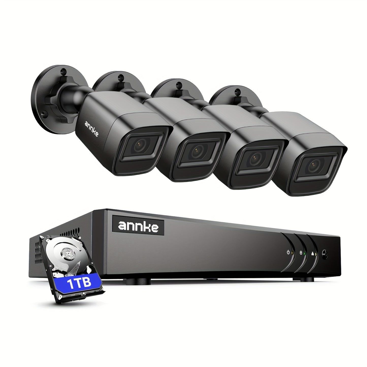 Beveiligingscamera – Camerabewaking – Bewakingscamera – CCTV Camera – Analoge Camera – 4x 1080p HD – Mens- en Voertuigdetectie – 1TB HDD Recorder
