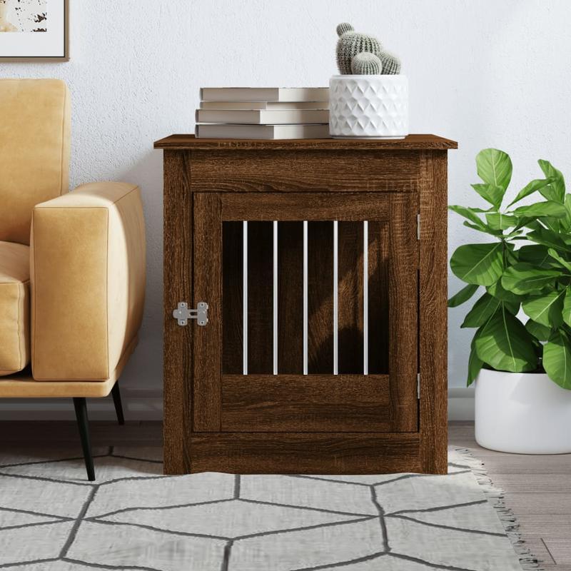Hondenbench – Hondenkooi – Huisdier Bench – Dierenbench – Dierenkooi – Ruimtebesparend Design – Massief Hout Met Stalen Frame – Compact 64,5x80x71 cm – Modern Design – Voor Kleine Honden – Binnen en Buitengebruik