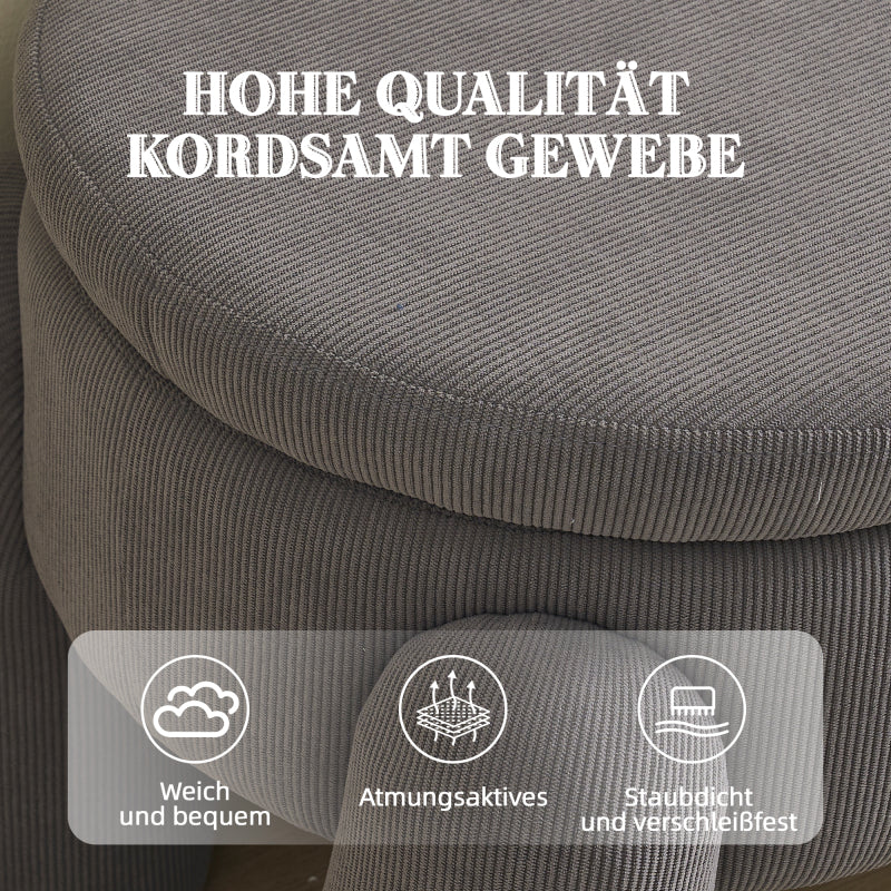 Opbergbank – Opbergbox – Zitbank – Halbank – Opbergkist – Grijze Chenille Stoffering – Stevig Houten Frame