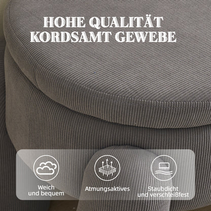 Opbergbank – Opbergbox – Zitbank – Halbank – Opbergkist – Grijze Chenille Stoffering – Stevig Houten Frame