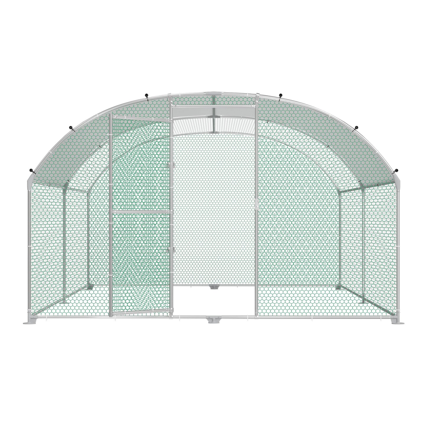 Buitenverblijf kippenhok – Ren – Dierenkooi – Kippenren – Buitenren – 3x6x2 meter – Gegalvaniseerd Stalen Frame – UV-bestendig PE Dak