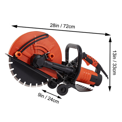 Elektrische Betonzaag – Betonknipper – Steenzaag – Nat/Droog Zaag – Diamantzaag – 3200 W Motor – Ingebouwde Waterpomp