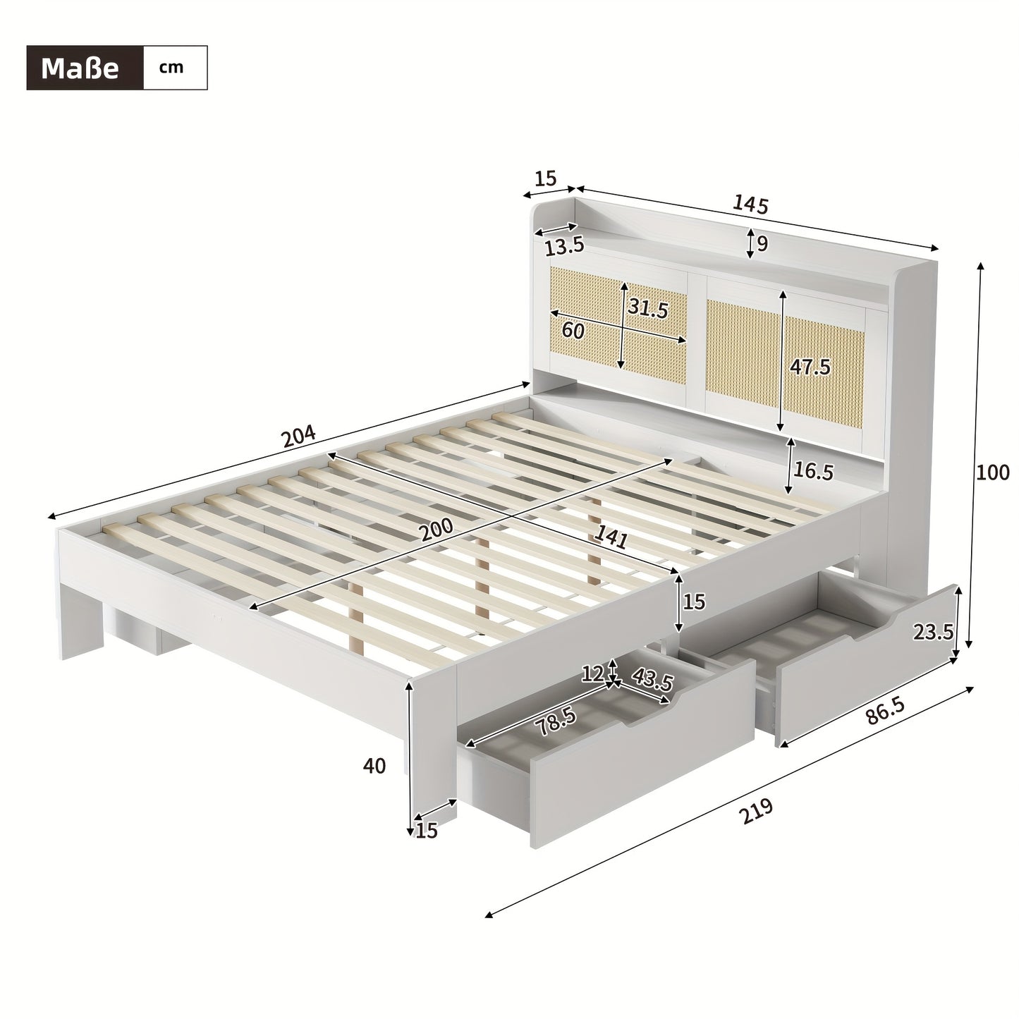 Hoekbank – L-vormige Bank – Sofa – Chaise Lounge – Hoeksalon – Compact Formaat – Duurzaam Bamboe Hout