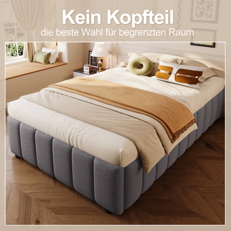 Bedkasten – Nachtkastje – Opbergkast – Bedkast – Opbergbed – Gestoffeerd Linnen – Hydraulisch Opbergsysteem – 90x200 cm – Zonder Hoofdbord