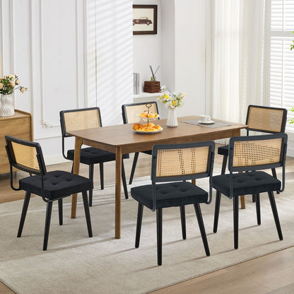 Set of 2 Modern Boho Dining Chairs with Legs - Mid-Century Contemporary Kitchen Table Chairs Suitable for Living Room, Coffee Bar, Restaurant - Sturdy Furniture