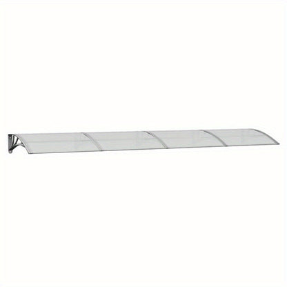 Deurkapje – Deurafdak – Deuroverkapping – Regendoek – Afdakje – Grijs Transparant – Duurzaam Polycarbonaat – 350x75 cm – Weerbestendig en Lichtdoorlatend