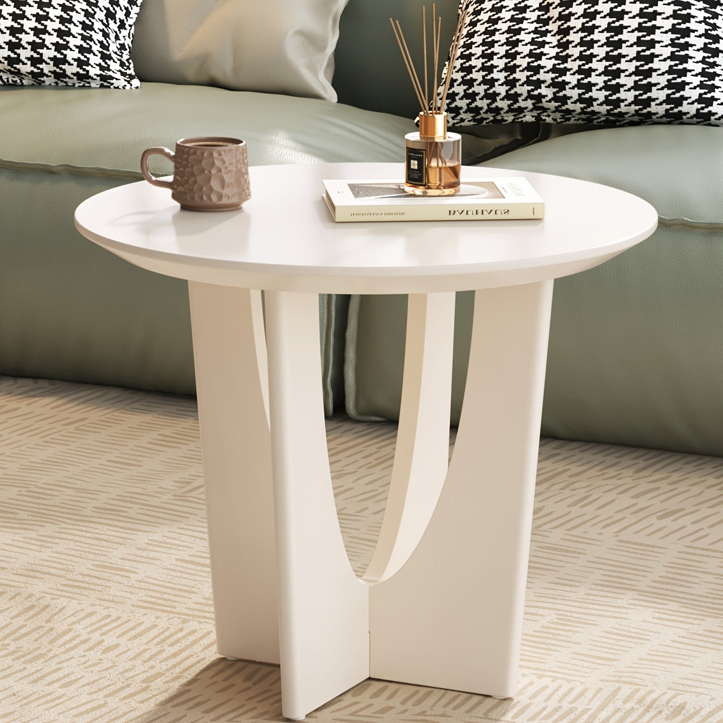 Bijzettafel – Nachtkastje – Side Table – Slede Tafel – Houten Tafeltje – Melkwit – Compact Formaat – Stevige Constructie