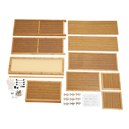 Schoenenkast – Schoenopberger – Schoenrek – Schoenkast – Schoenmeubel – Bamboe En MDF – Geventileerde Deuren – Ruim 89x33x100cm – Vrijstaand Design – Houtkleur