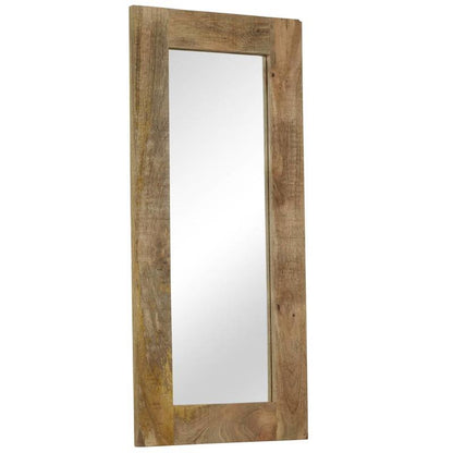 Wandspiegel – Ovale Spiegel – Badkamerspiegel – Staande Spiegel – Woonaccessoire – Massief Mangohout – 50x110 cm – Vochtbestendig & Unieke Houtnerf