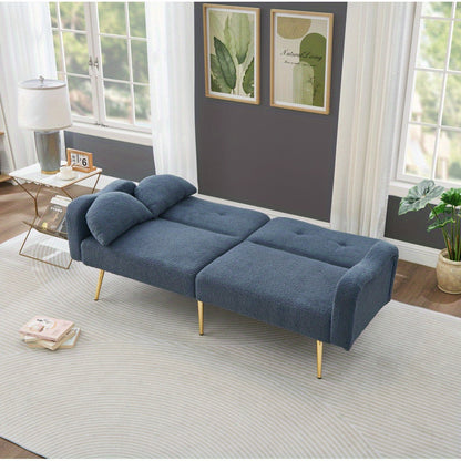 Slaapbank – Sofa Bed – Bedbank – Logeerbed – Zetelbed – 2-Persoons – Verstelbare Rugleuning – Met Gouden Metalen Poten