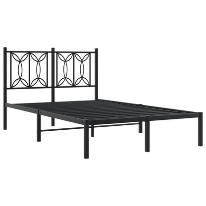 Modern Minimalist Bed Frame with Headboard - Heavy-Duty All-Metal Construction, Tool-Free Assembly, Extra Long Legs for Stability - Fits Standard Mattresses - Ideal for Small Spaces & Contemporary Bedrooms - 120x190cm (47x75i