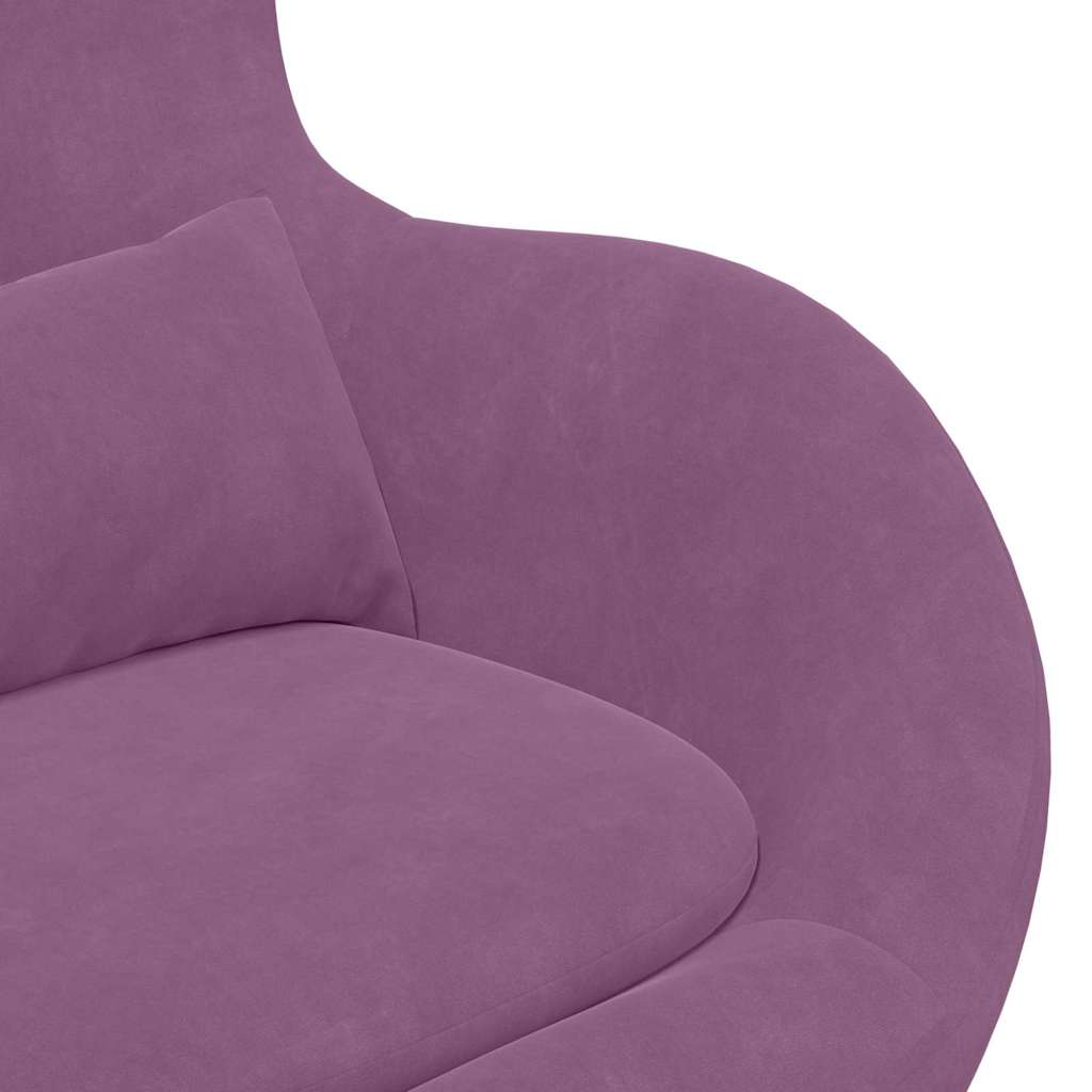 Fauteuil – Draaifauteuil – Loungefauteuil – Oorfauteuil – Relaxstoel – Paars Fluweel – 360 Graden Draaibaar – Zonder Voetenbank