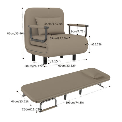 Bedbank – Slaapstoel – Slaapbank – Fauteuil – Logeerbed – Verstelbare Hoofdsteun – Lichtgewicht Metaal 11 kg – Max 135 kg Belastbaar – Blauw