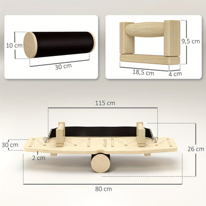 Push-up Bar – Push-up Handles – Fitness Bars – Duwstangen – Workout Bars – Houtenkleurig Design – Aluminiumlegering – 8 Verstelbare Gaten – Inclusief Weerstandsbanden