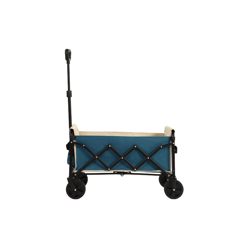 Bolderkar – Trolley – Boodschappentrolley – Opvouwbare Kar – Transportwagen – Lichtgewicht Staalframe – Waterafstotend 600D Oxford – Blauw - QUORE