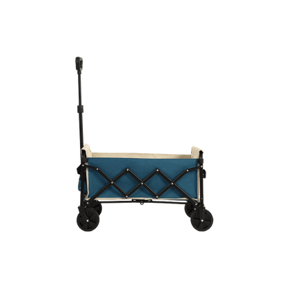 Bolderkar – Trolley – Boodschappentrolley – Opvouwbare Kar – Transportwagen – Lichtgewicht Staalframe – Waterafstotend 600D Oxford – Blauw - QUORE
