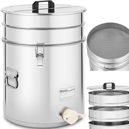 Honey Extractor with a Sieve Lid And STAL 30 L Valve