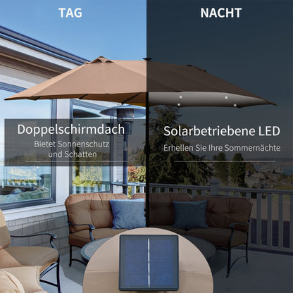 Ovaal Zonnezeil – Zonnescherm – Schaduwdoek – Zonwering – Tuinzeil – Khaki – 440 x 260 cm – UV- en Weerbestendig Polyester