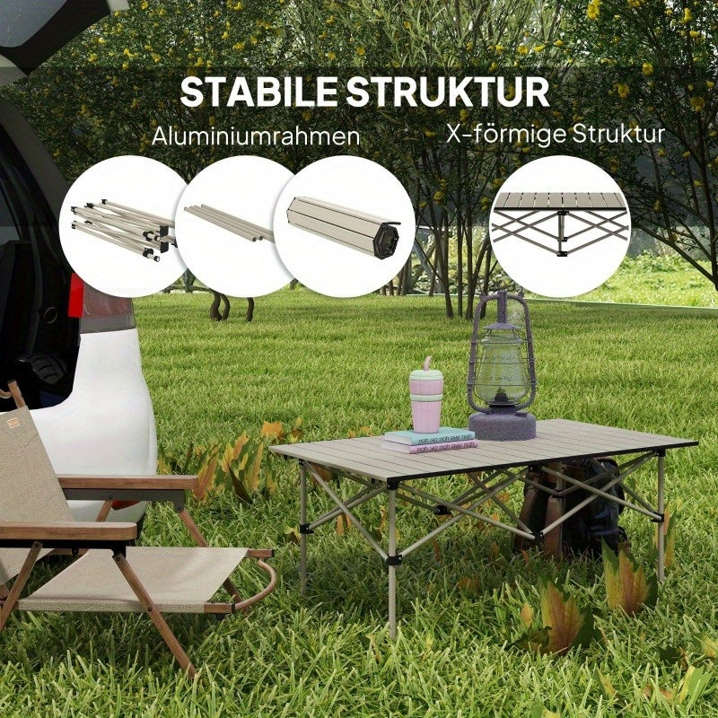 Campingtafel – Inklapbare Tafel – Vouwtafel – Picknicktafel – Tafel Voor Buiten – Lichtgewicht Aluminium – Verstelbare Hoogte – Compact Met Draagtas – Stabiel X-Frame