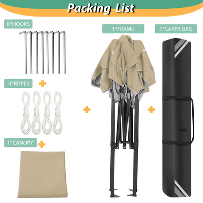2x2M Pop-Up Canopy Tent Temporary Shelter Without Sidewalls Easy To Set Up Outdoor Canopy UPF 50+ Instant Party Tent With Carry Bag Quick To Assemble By One Person Suitable For Outdoor Events Gardens Commercial Use And Market