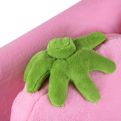 Kinderfauteuiltje – Kinderstoel – Kinderbankje – Zitzak Kind – Speelstoel – Roze Coral Fleece – Stevige Houten Poten – Comfortabele Foam Vulling