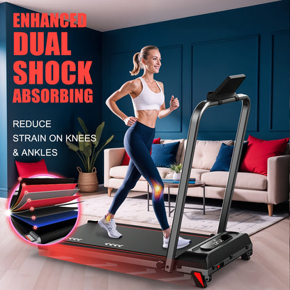 CharonFit Treadmill 2.25 HP 100kg 4% Incline Foldable, Compact Treadmill, Folding Treadmill, Portable Treadmill, Walking Machine, Exercise Treadmill, Indoor Treadmill, Foldable Tridmill Mini Size, Heavy Duty Treadmill, Treadm