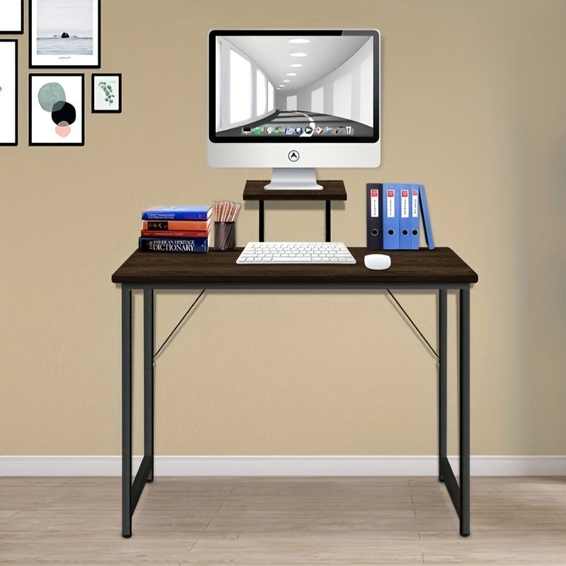 Space-Saving Office Desk 80x40x75cm With Monitor Mount | Nordic Home Office Desk Compact 40cm Width | 80x40cm Slim Desktop Fits 27-inch Monitor + Laptop