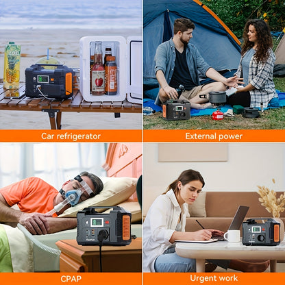Powerbank – Power Station – Draagbare Oplaadmodule – Noodstroomvoorziening – Zonne-oplader – 200W Vermogen – 100W Opvouwbaar Zonnepaneel