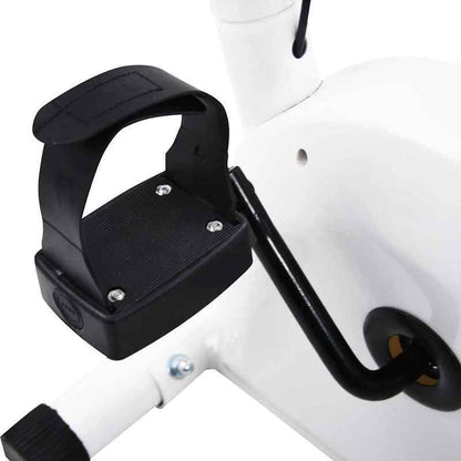 Hometrainer – Fitnessfiets – Indoor Fiets – Soepele Weerstand – Blanco – Compact Ruimtebesparend – Robuuste Stalen Basis