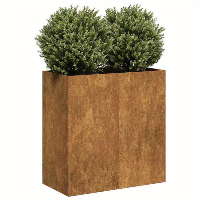Plantenbak – Verhoogde Bak – Bloembak – Buitenpot – Bloempot – Weerbestendig Staal – Roestig Design – 80x40x80 cm