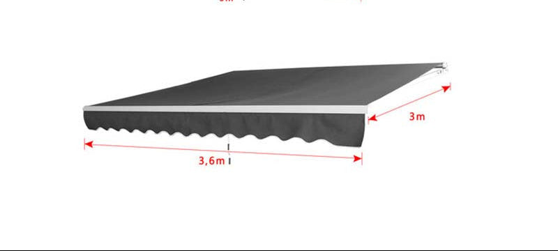 Zonnescherm – Uitvalscherm – Knikarmscherm – Uitschuifbare Zonwering – Terrasoverkapping – 360x300 cm – Robuust Aluminium Frame – Duurzaam Polyester Doek
