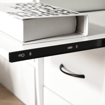 Computertafel – Computerbureau – Bureautafel – Werktafel – Bureau – Wit hout – Ergonomisch ontwerp – Ruime opbergruimte – 120x55x85 cm