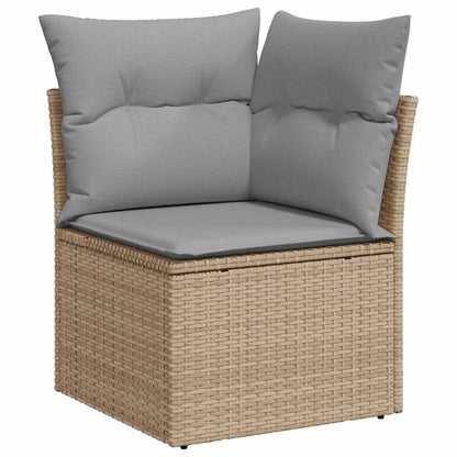 Loungebank – Loungeset – Tuinbank – Buitenbank – 6-8 Zits – Hoogwaardig Poly Rattan – Weerbestendige Kussens Lichtgrijs