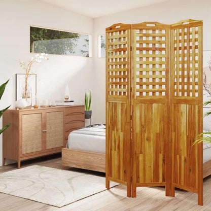 Partition Wall with 3 Panels Measuring 121.5X2X180 Cm Made of Acacia Wood.