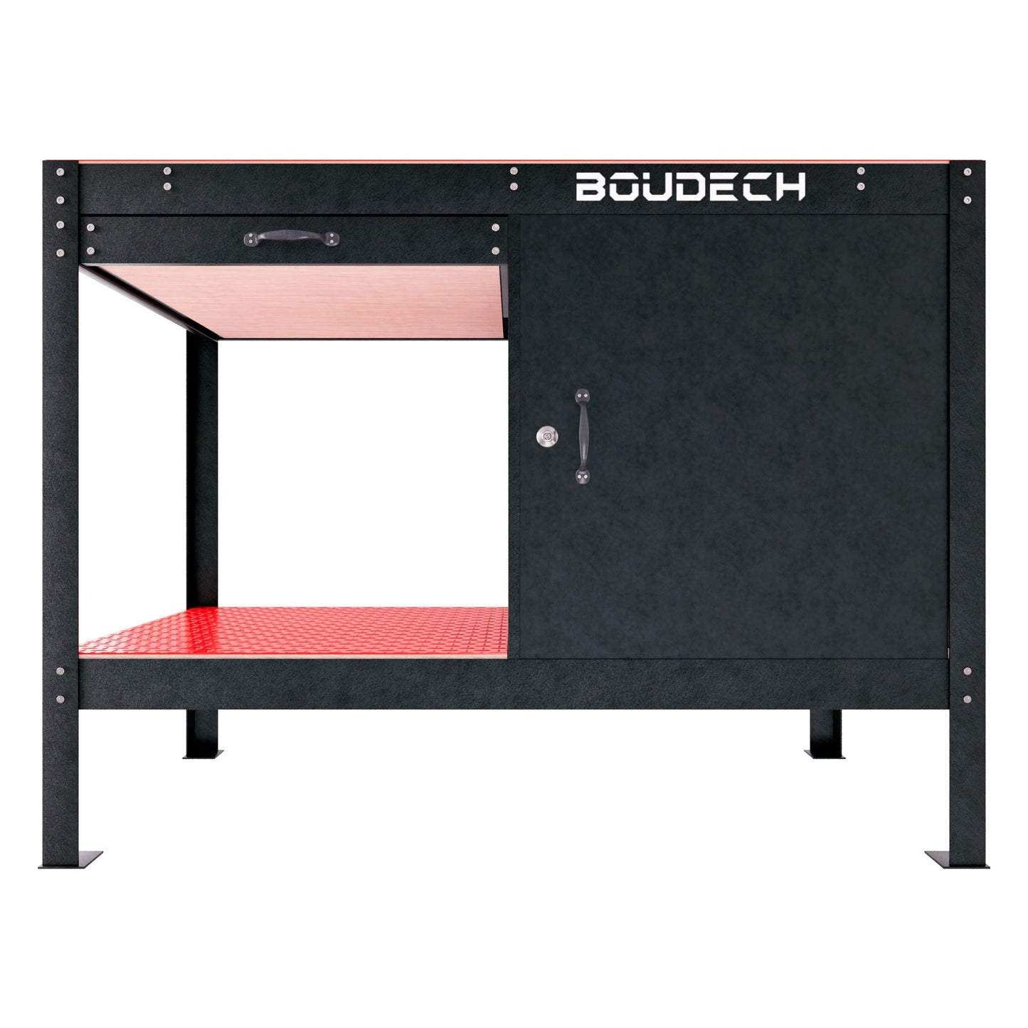 Werkbank – Werktafel – Werkbank Met Lade – Opbergtafel – Stalen Werkbank – 120x60 cm – Zwart Gepoedercoat Staal