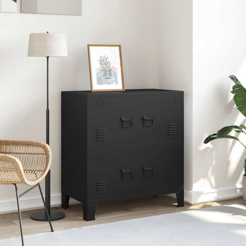 Heavy-Duty Industrial Storage Cabinet - Large Organizer with Open Front Compartments, Sturdy Steel Construction, Space-Saving Design for Garage, Workshop, Home, Warehouse - Black (75x40x80cm/29.5x15.7x31.5in) - Ideal for Tool