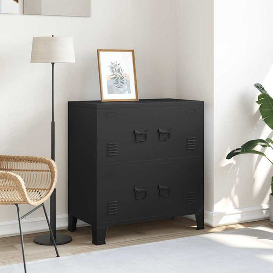 Heavy-Duty Industrial Storage Cabinet - Large Organizer with Open Front Compartments, Sturdy Steel Construction, Space-Saving Design for Garage, Workshop, Home, Warehouse - Black (75x40x80cm/29.5x15.7x31.5in) - Ideal for Tool