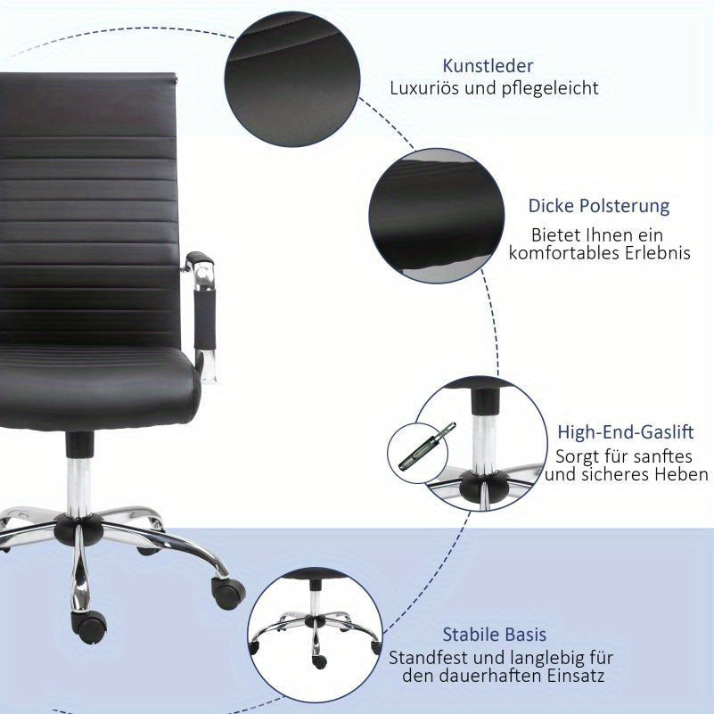 Ergonomische Bureaustoel – Bureaustoel – Kantoorstoel – Werkstoel – Stoel – Metalen Frame – Verstelbare Hoogte & Rugleuning – Memory Foam – Gemakkelijk Schoon Te Maken